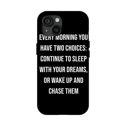 Wake Up Chase Dreams Motivational Quote Black