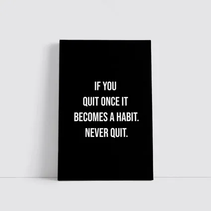 Never Quit Motivational Quote Black Background