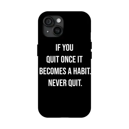 Never Quit Motivational Quote Black Background