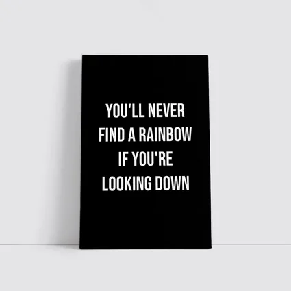 Rainbow Quote Bold White Black Background