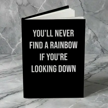Rainbow Quote Bold White Black Background