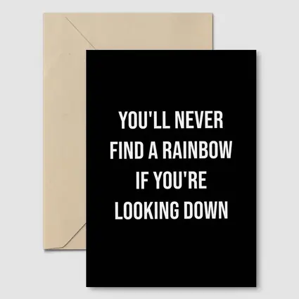 Rainbow Quote Bold White Black Background