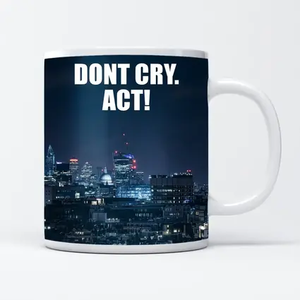 Dont Cry Act Quote City Night Skyline