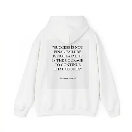Winston Churchill Success Courage Quote Black White