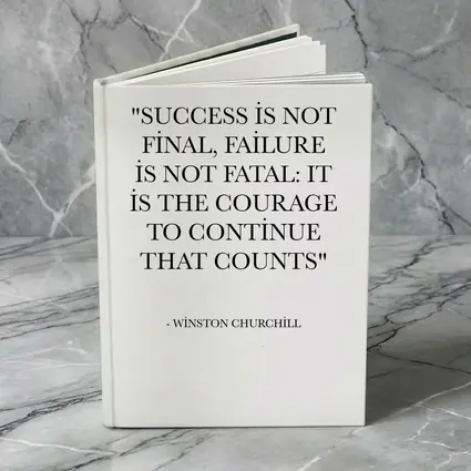 Winston Churchill Success Courage Quote Black White