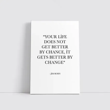 Jim Rohn Life Change Quote Black White