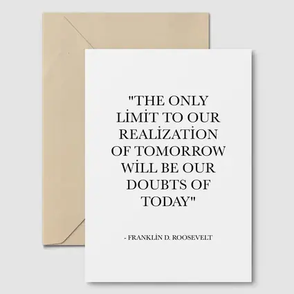 Franklin Roosevelt Quote Black White Minimal