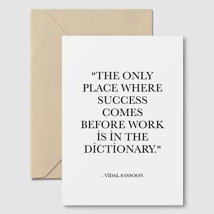 Vidal Sassoon Success Quote Black White