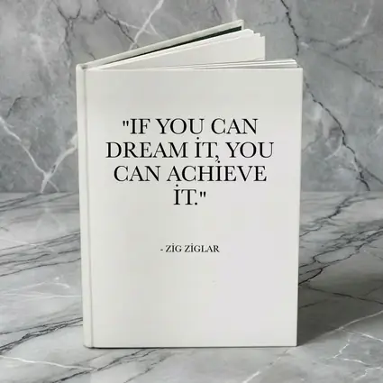 Zig Ziglar Dream Achieve Quote Black White