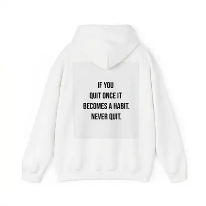 Never Quit Motivational Quote Black White