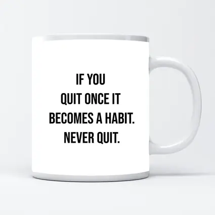 Never Quit Motivational Quote Black White