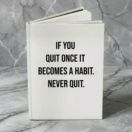 Never Quit Motivational Quote Black White