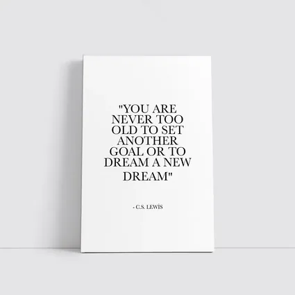 CS Lewis Dream Quote Black White Print