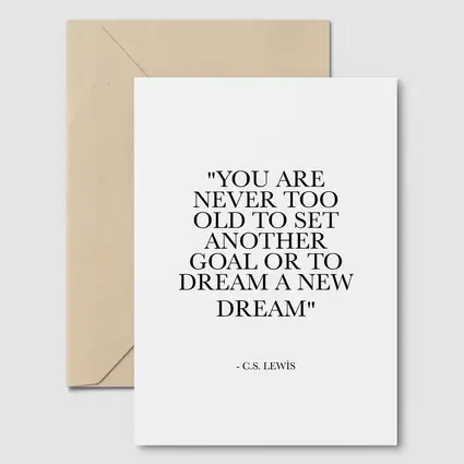 CS Lewis Dream Quote Black White Print