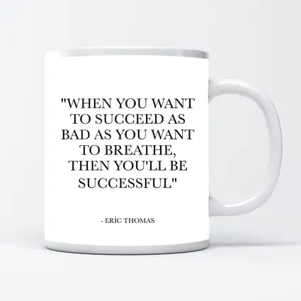 Eric Thomas Success Quote Black White