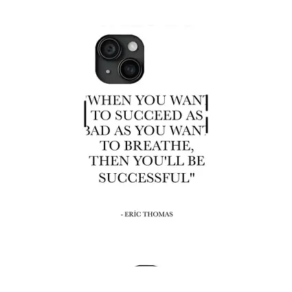 Eric Thomas Success Quote Black White