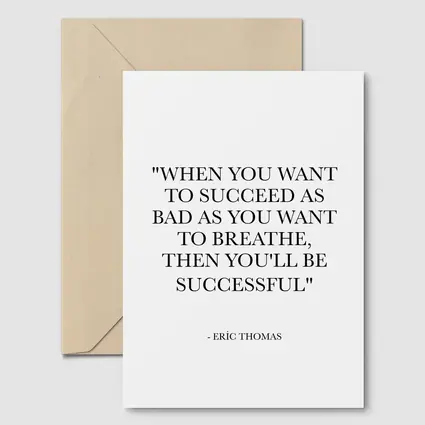 Eric Thomas Success Quote Black White