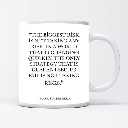 Mark Zuckerberg Risk Quote Black White
