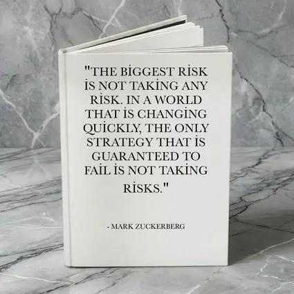 Mark Zuckerberg Risk Quote Black White
