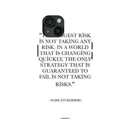 Mark Zuckerberg Risk Quote Black White