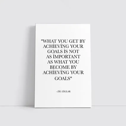 Zig Ziglar Goals Quote Black White