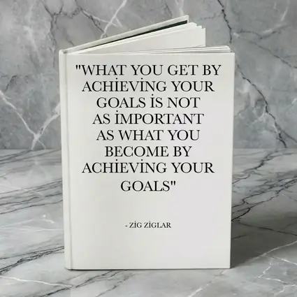 Zig Ziglar Goals Quote Black White