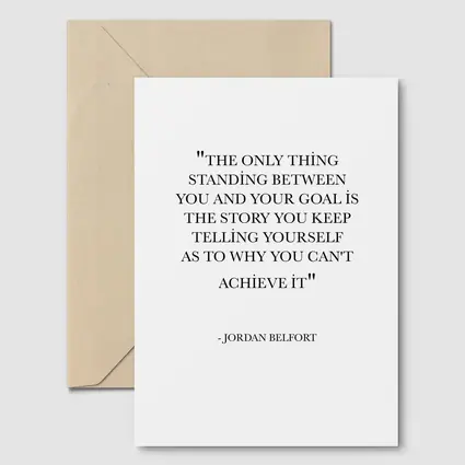 Jordan Belfort Goal Quote Black White
