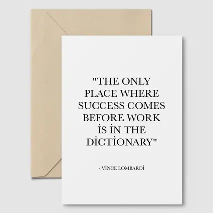 Vince Lombardi Success Quote Black White