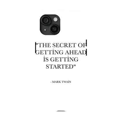 Mark Twain Getting Started Quote Black White