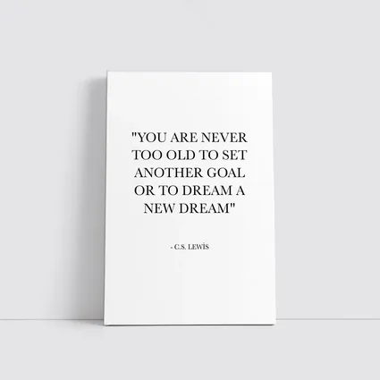 CS Lewis Quote Dreams Goals White Print