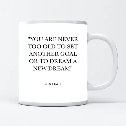 CS Lewis Quote Dreams Goals White Print