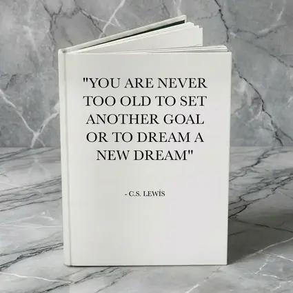 CS Lewis Quote Dreams Goals White Print
