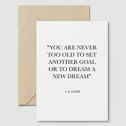 CS Lewis Quote Dreams Goals White Print