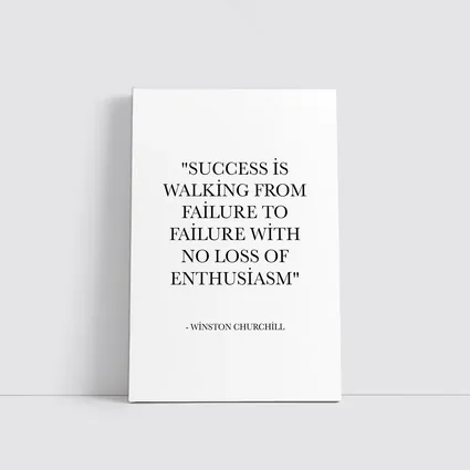 Winston Churchill Success Quote Black White