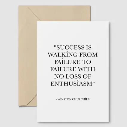 Winston Churchill Success Quote Black White
