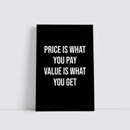 Price Is Value Quote Black White Print