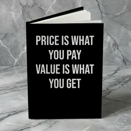 Price Is Value Quote Black White Print