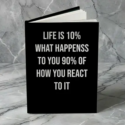 Life Reaction Quote Black Minimalist Typography Art