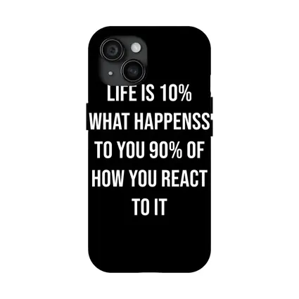 Life Reaction Quote Black Minimalist Typography Art