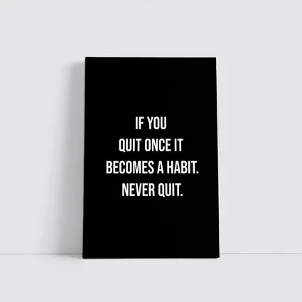 Never Quit Motivational Quote Black Background