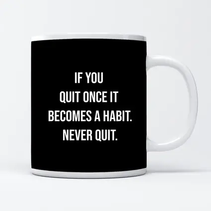 Never Quit Motivational Quote Black Background