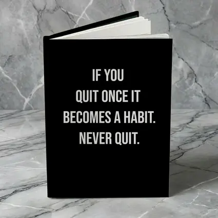 Never Quit Motivational Quote Black Background
