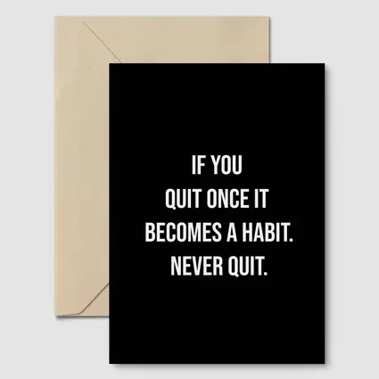 Never Quit Motivational Quote Black Background