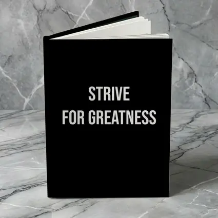Strive For Greatness Bold Black Motivational Art