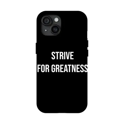 Strive For Greatness Bold Black Motivational Art