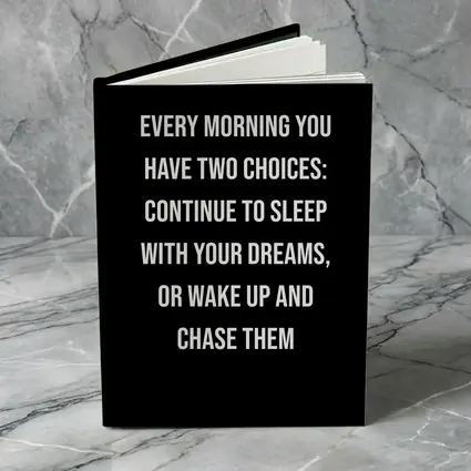 Wake Up Chase Dreams Black Motivational Quote
