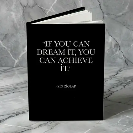 Zig Ziglar Dream Achieve Quote Black Background