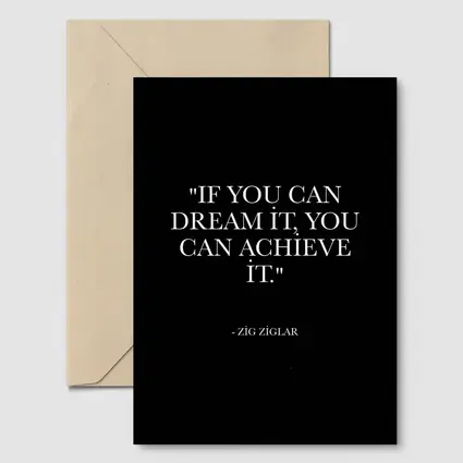 Zig Ziglar Dream Achieve Quote Black Background