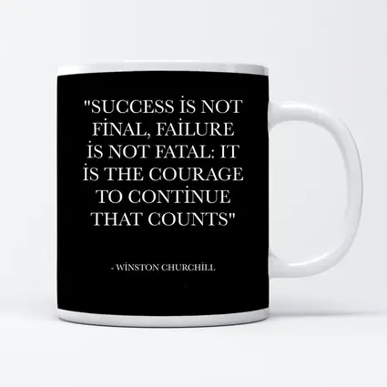 Winston Churchill Courage Quote Black Background