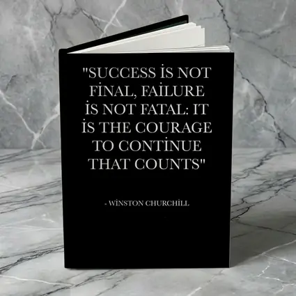 Winston Churchill Courage Quote Black Background